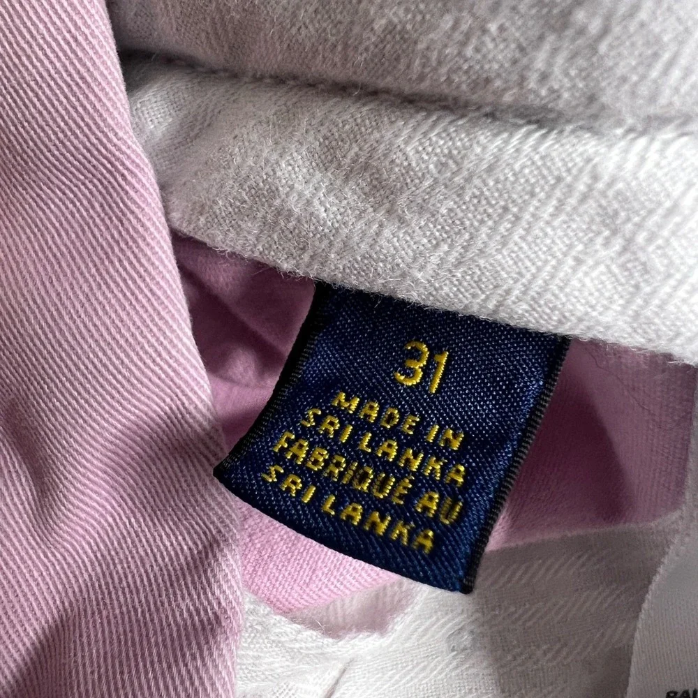 Polo Ralph Lauren Mens Pink Embroidered All Over Pony Chino Shorts 31 Stretch